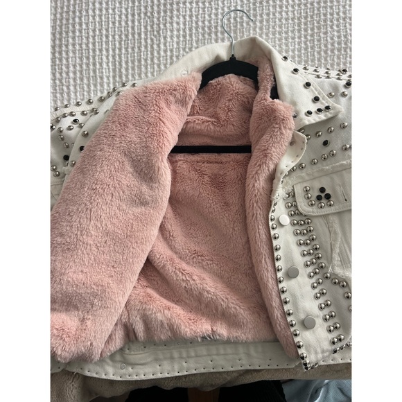 White Jean Cropped Jacket - Picture 4 of 4